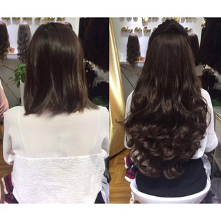 Tóc kẹp Chữ U 55cm - cao cấp - ĐEN- NÂU ĐEN- NÂU SOCOLA - NÂU VÀNG