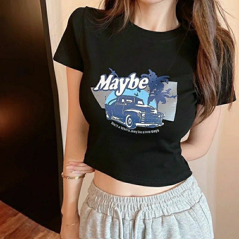 Áo croptop body Ô tô MAYBE in hình BIGOMALL