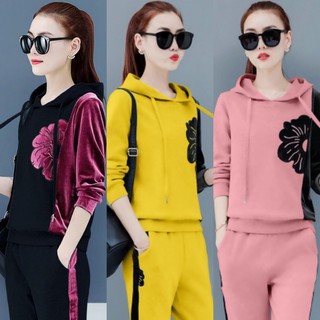 BỘ ĐỒ NỮ PHỐI NHUNG THÊU HOA CAO CẤP