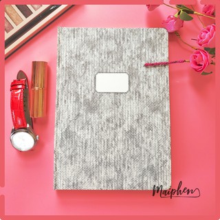Sổ tay bìa cứng hoa văn sọc đen trắng khổ A5 - ruột trơn giấy kem chống lóa - sổ bullet journal