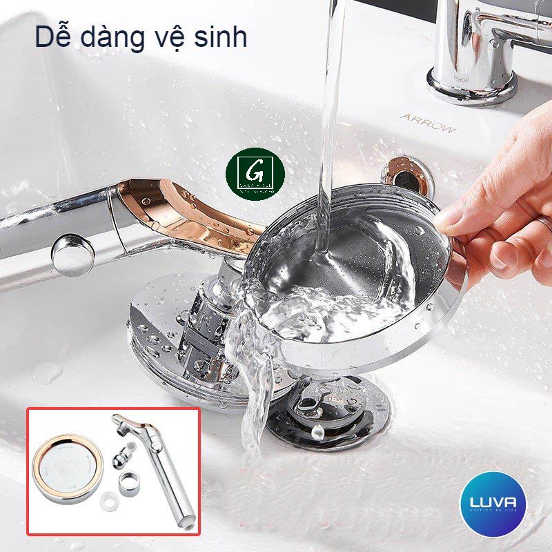Vòi hoa sen Luva VS6, BH 1 năm, đổi lỗi 30 ngày, đường kính bát sen to 11cm, bật tắt trên vòi sen