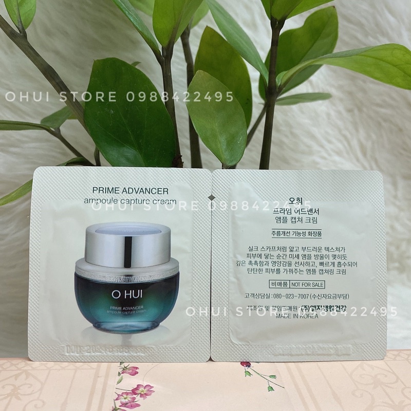 Combo 10 gói kem mặt, kem mắt, Serum OHUI Prime Advancer Ampoule - Chính hãng LG