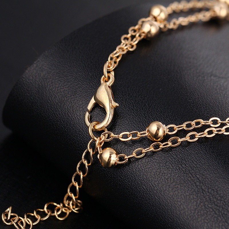 [Baywellfashion]Lắc chân màu bạc đính ngọc trai phong cách Bohemian | BigBuy360 - bigbuy360.vn