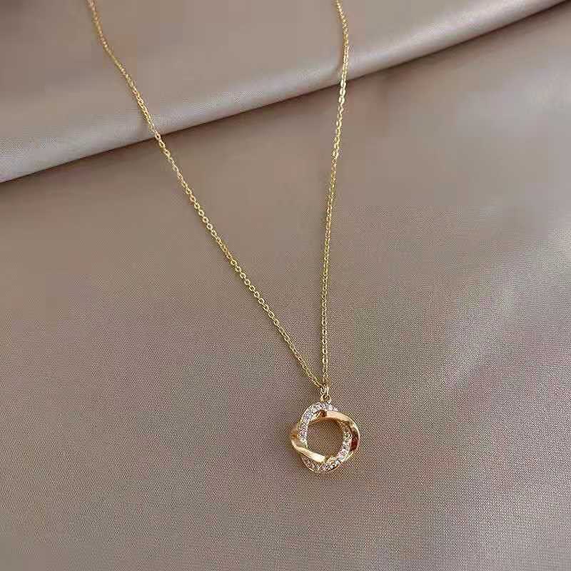 Dây chuyền nữ, vòng cổ mặt tròn đính đá phong cách thanh lịch cho cô nàng hiện đại DC07