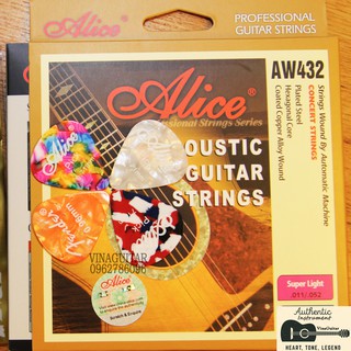 Dây đàn Guitar Acoustic Alice a432 kim loại huyền thoại- Tặng pick gảy chính hãng
