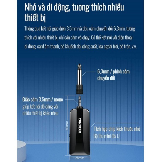 [Chính hãng] Micro hát karaoke không dây chuyên nghiệp Takstar TS-K201