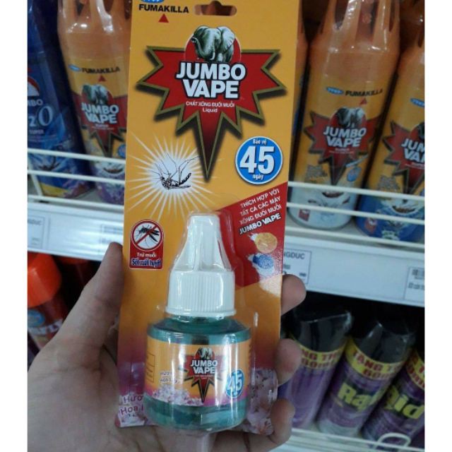 Máy xông đuổi muỗi và lọ tinh dầu Jumbo Vape bắt muỗi