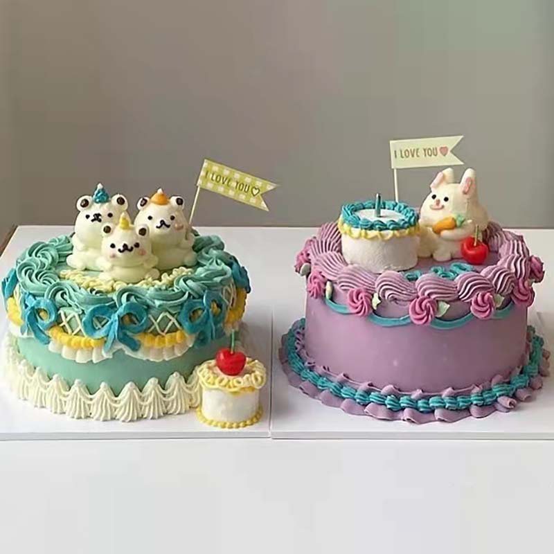 Phụ Kiện Cắm Trang Trí Bánh Kem Sinh Nhật / Lễ Tình Nhân Phong Cách Hàn Quốc ins i love you retro