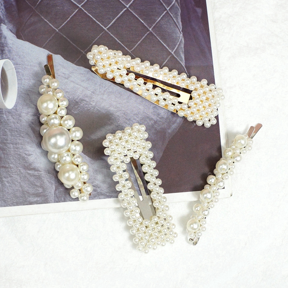 Kẹp tóc thời trang nữ đính ngọc trai giả nhiều kiểu dáng