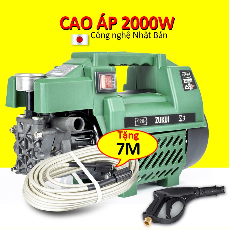 Máy rửa xe cao áp 2000w điện 220v bộ máy xịt tưới cây dễ sử dụng C0001G1