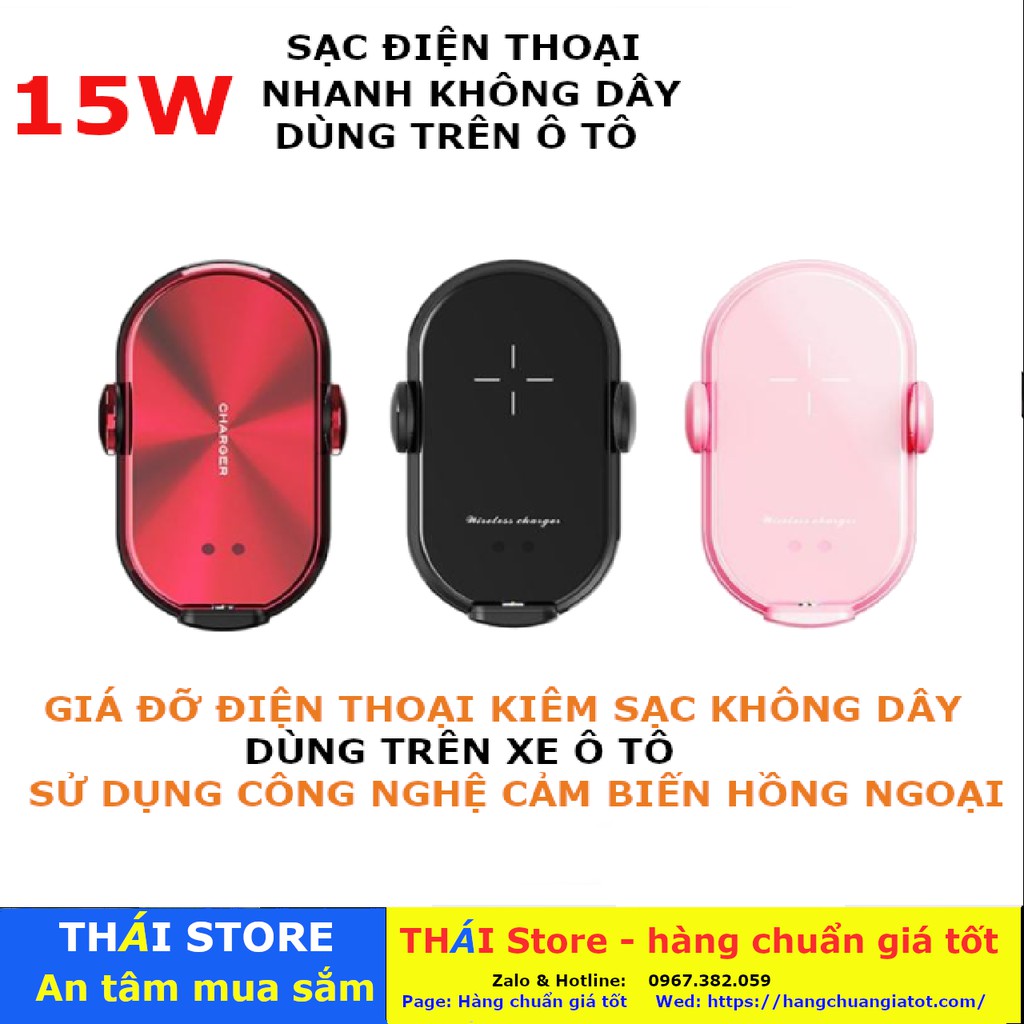 Kẹp (giá đỡ) điện thoại kiêm sạc không dây ô tô 15W- Magic Clip V30S cao cấp cực đẹp giá gốc (mã T06) - Bảo hành 6 tháng