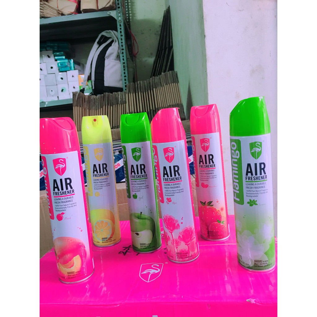 Bình Xịt khử mùi xe Ô Tô Air Freshener Flamingo-Bình 330ml