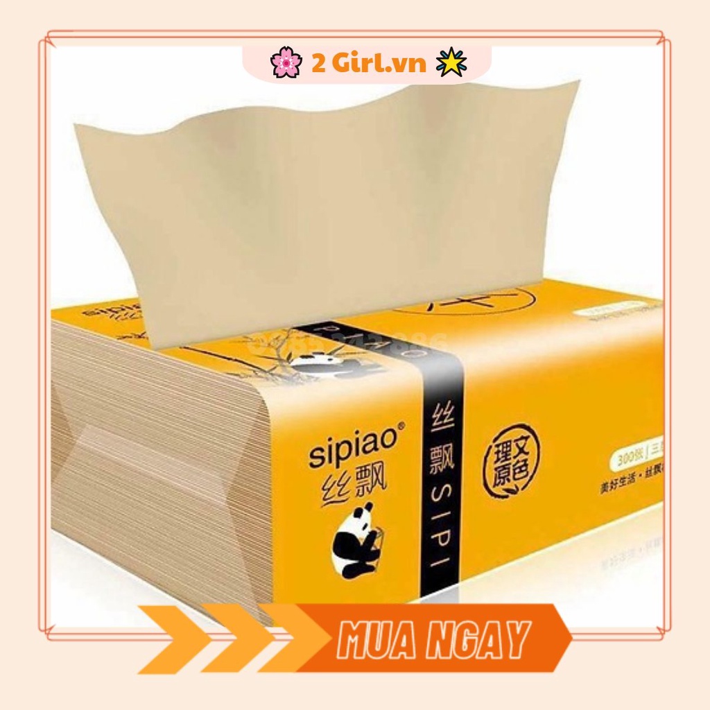 Giấy Ăn Gấu Trúc Sipao (1 Gói 300 Tờ)