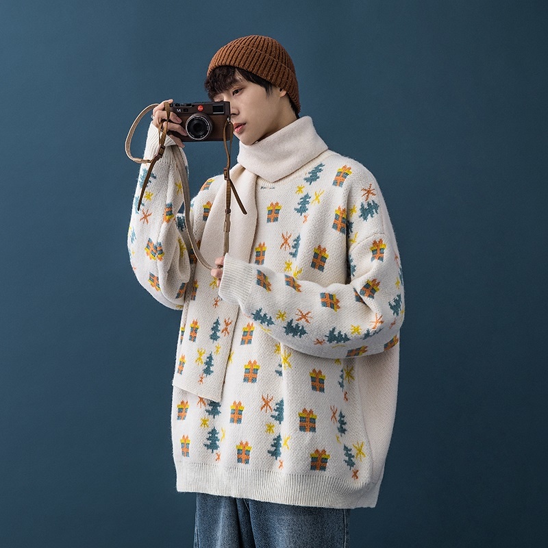Áo Sweater Dáng Rộng Phong Cách Giáng Sinh Thời Trang Thu Đông Chất Lượng Cao