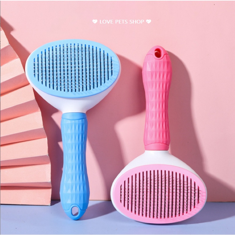 LƯỢC CHẢI LÔNG CHO CHÓ MÈO CÓ NÚT BẤM NHẢ LÔNG SIZE LỚN -  LOVE PETS SHOP