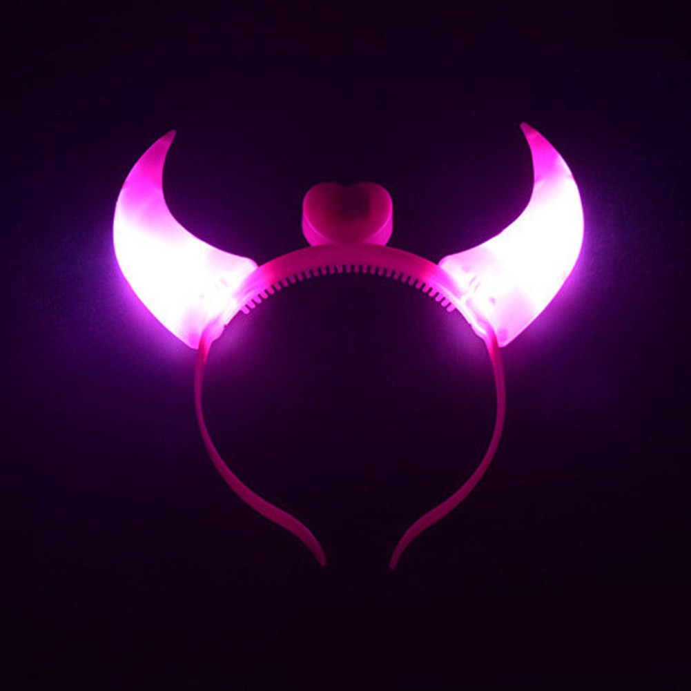 Cài tóc có đèn LED hình sừng quỷ hóa trang lễ halloween