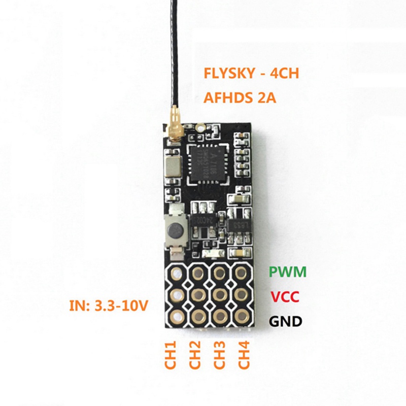 Thiết Bị Nhận Tín Hiệu Mini FS2A 4CH AFHDS 2A PWM Cho Flysky I6 I6X I6S