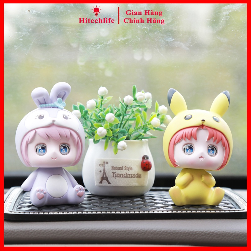 Phụ Kiện Hitechlife Trang Trí Ô Tô Taplo Xe Hơi Decor Bàn Làm Việc Bàn Học Phòng Khách Búp Bê Mắt To Cực Dễ Thương