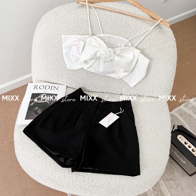 QUẦN SHORT TÂY KÈM NỊT CHẤT DÀY DẶN ĐỨNG FORM CHUẨN ĐẸP