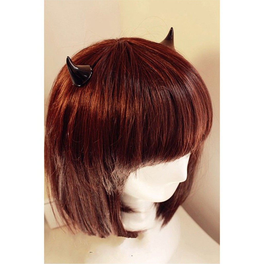 Cặp kẹp tóc dạng sừng xinh xắn hóa trang Halloween