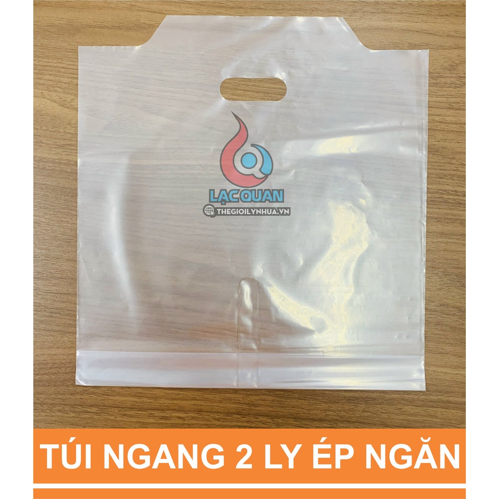 1Kg túi đựng 2 ly, túi 2 ngăn đựng ly mang đi kích thước 34x32