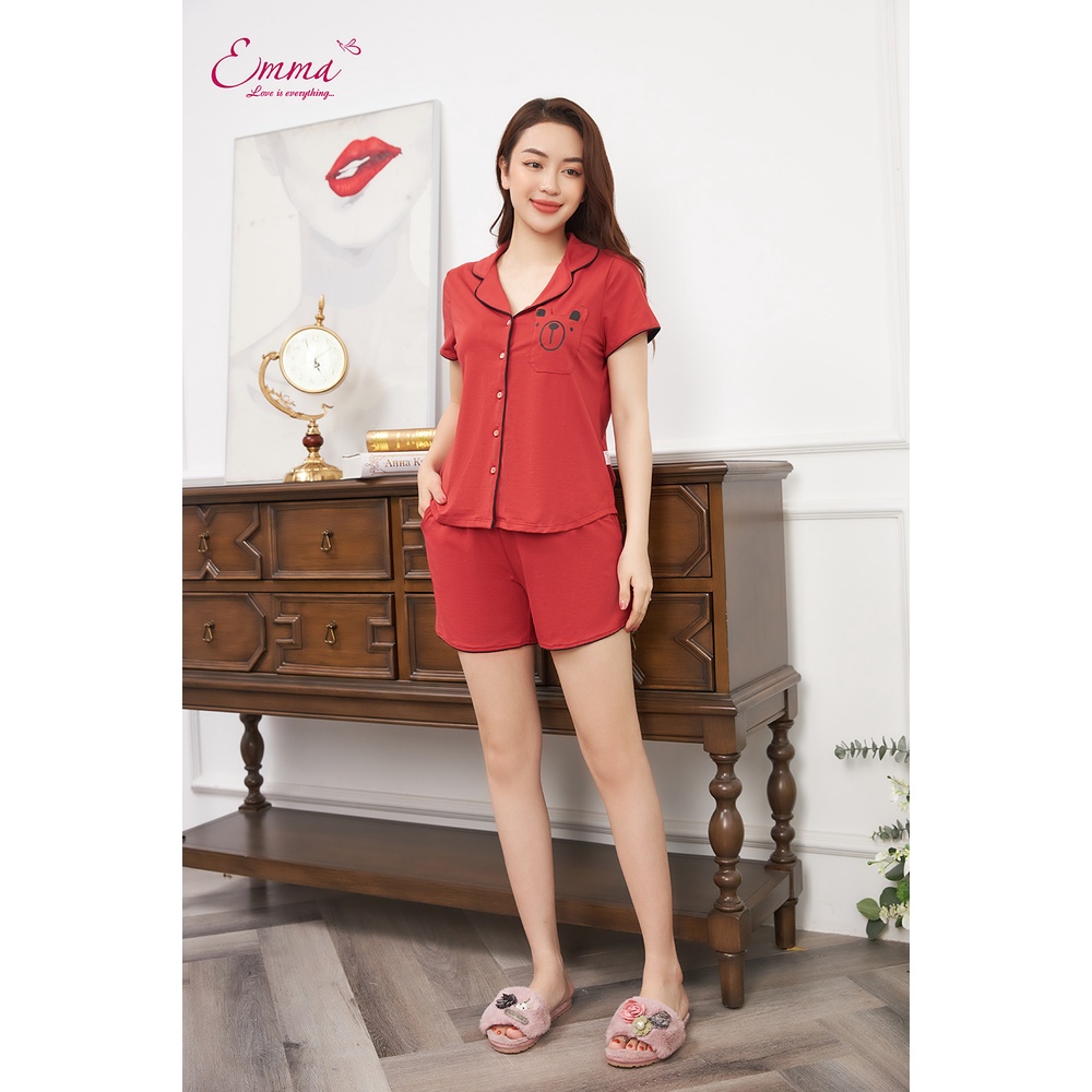 Bộ Mặc Nhà Pyjama Cotton Ngắn Tay EMMA EHSC.0050.10