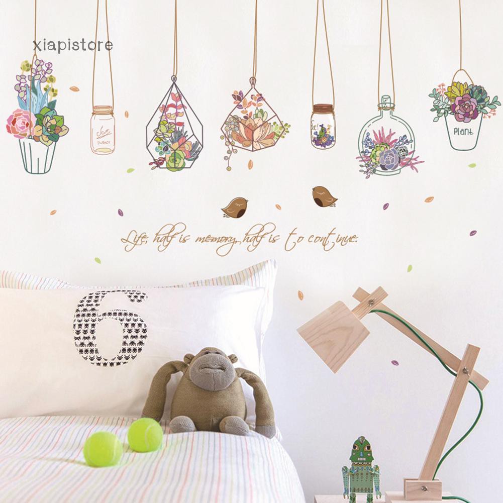 Sticker dán tường hình chậu cây thời trang