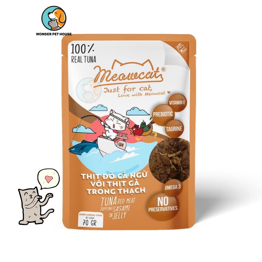 Pate MEOWCAT cho mèo gói 70gr- Đủ vị Thơm Ngon