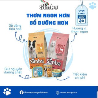 Thức ăn hạt cao cấp SIMBA cho Chó trưởng thành vị GÀ,vị BÒ nhập khẩu Italia - Bao 20kg