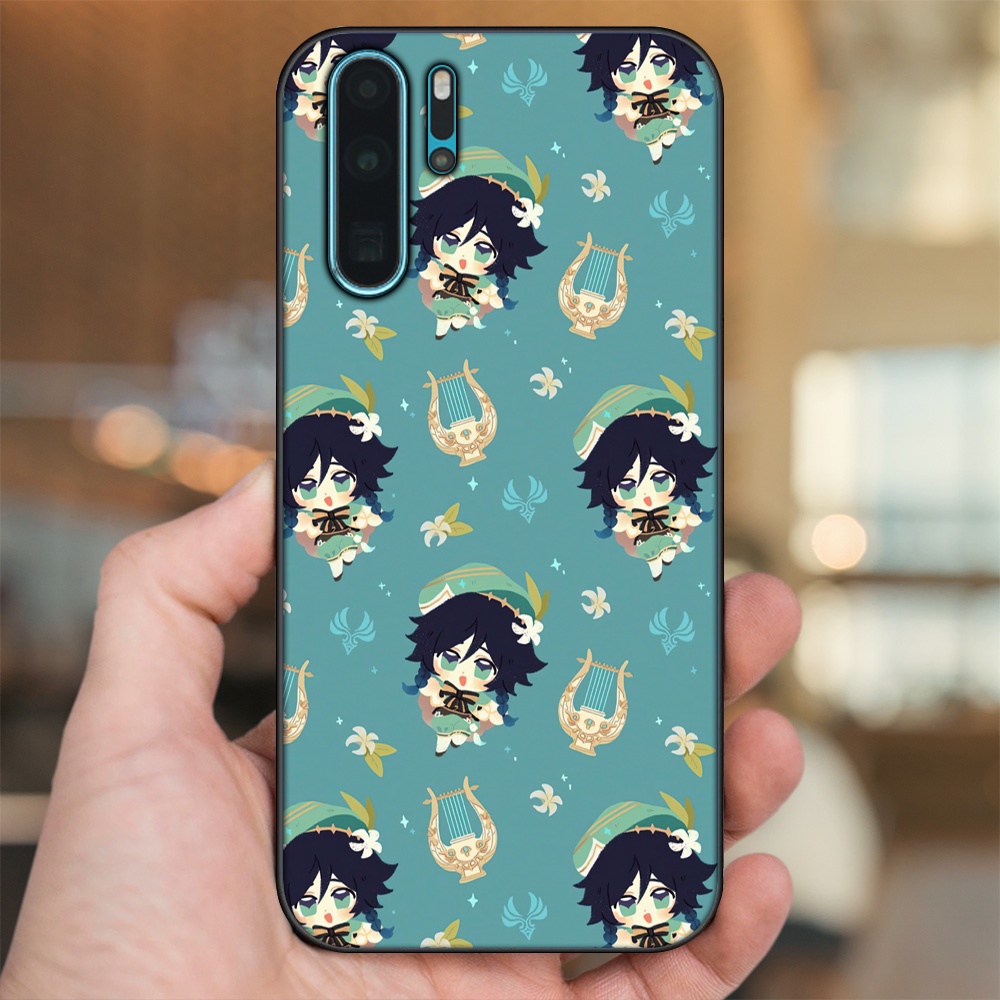 Ốp lưng Huawei P30 Pro viền đen in hình Venti Genshin Impact