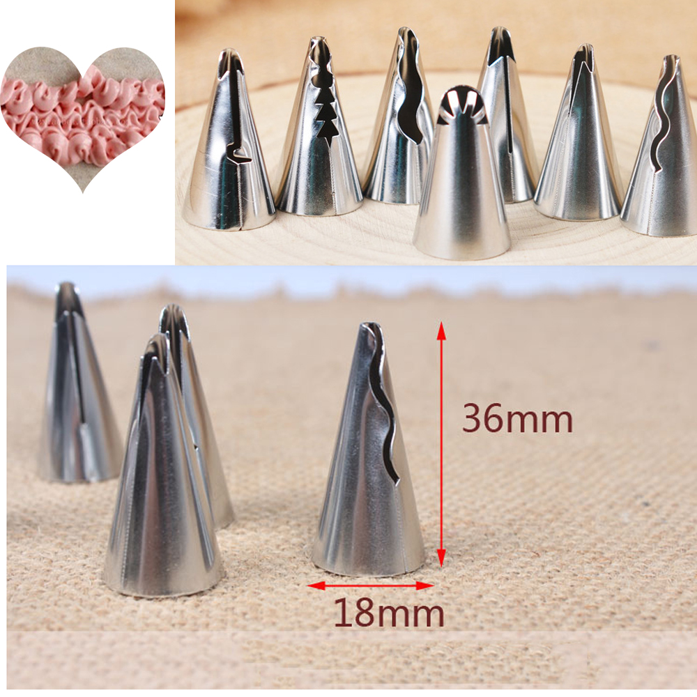 Bộ 7 Đuôi Bắt Bông Kem Trang Trí Bánh Bằng Thép Không Gỉ