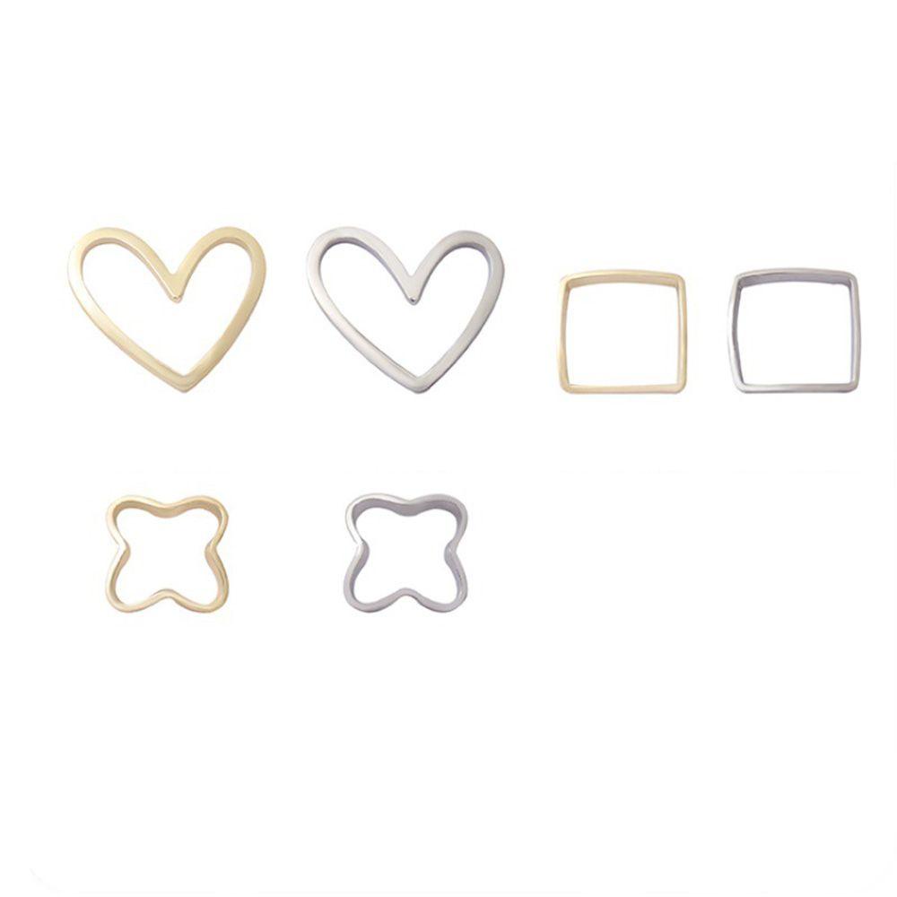 OCEANMAP Đinh Tán Kim Loại Hình Trái Tim / Vuông Dùng Trang Trí Móng Tay