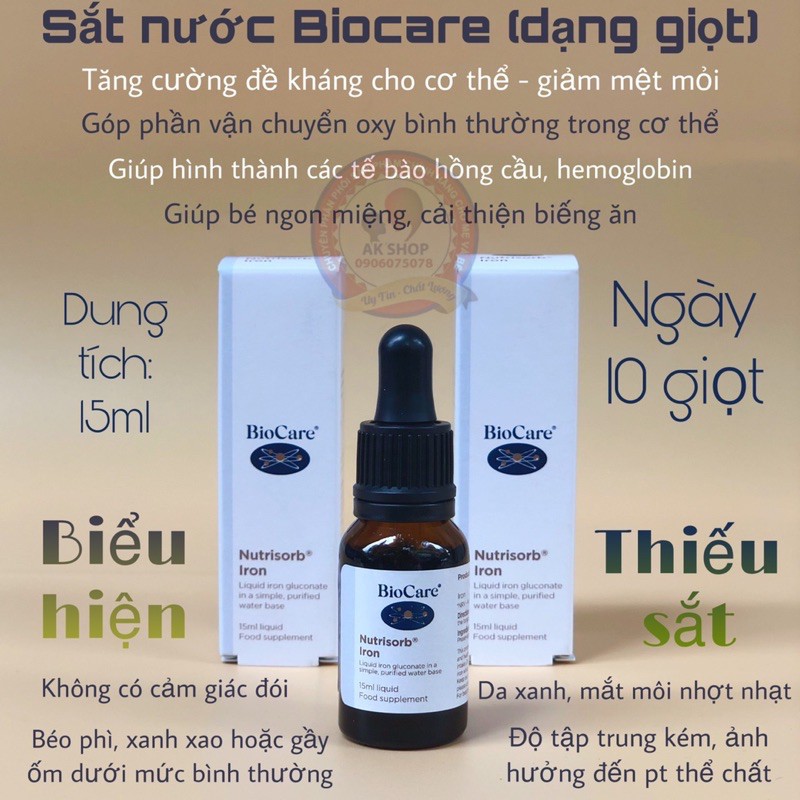 Sắt nước Biocare hàng chính hãng UK