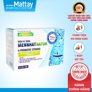 Mennhat Natural - Hộp 20 Gói - Bổ Sung Lợi Khuẩn, Cân Bằng Hệ Vi Sinh Đường Ruột.