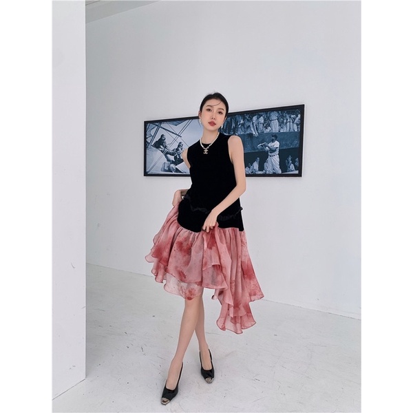 Đầm xoè đuôi cá phối ren koreastyle