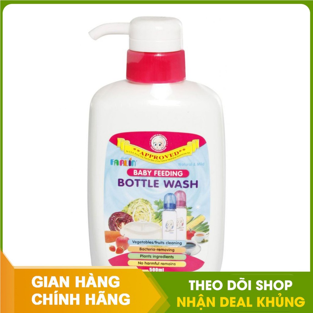 Nước rửa bình sữa an toàn 500ml Farlin BF-200-5 - Chính Hãng
