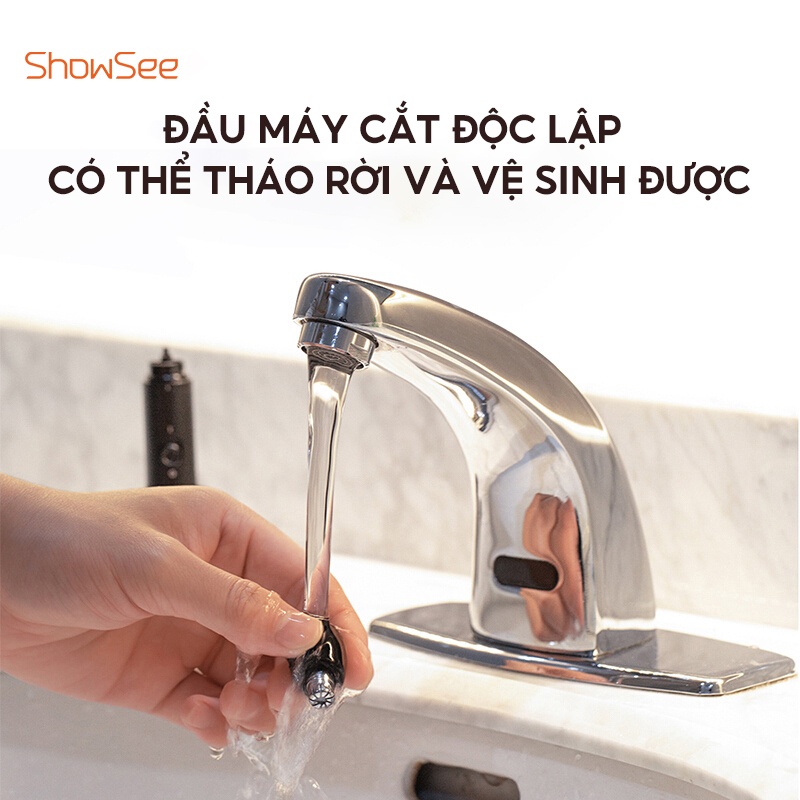 Máy tỉa lông mũi ShowSee C1-BK cầm tay có thể tháo rời với dao cắt hai lưỡi xoay 360 ° chất lượng cao