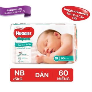 Tã dán siêu cao cấp Huggies Platinum NB60