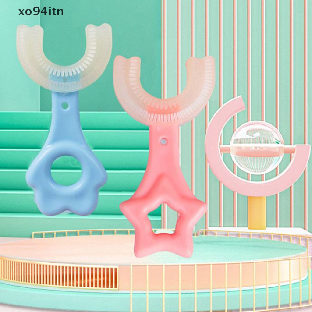 Bàn Chải Đánh Răng Xoay 360 Độ Hình Chữ U Dành Cho Trẻ Em° Bàn Chải Đánh Răng Mềm Mại An Toàn Dành Cho Trẻ 2-12 Tuổi