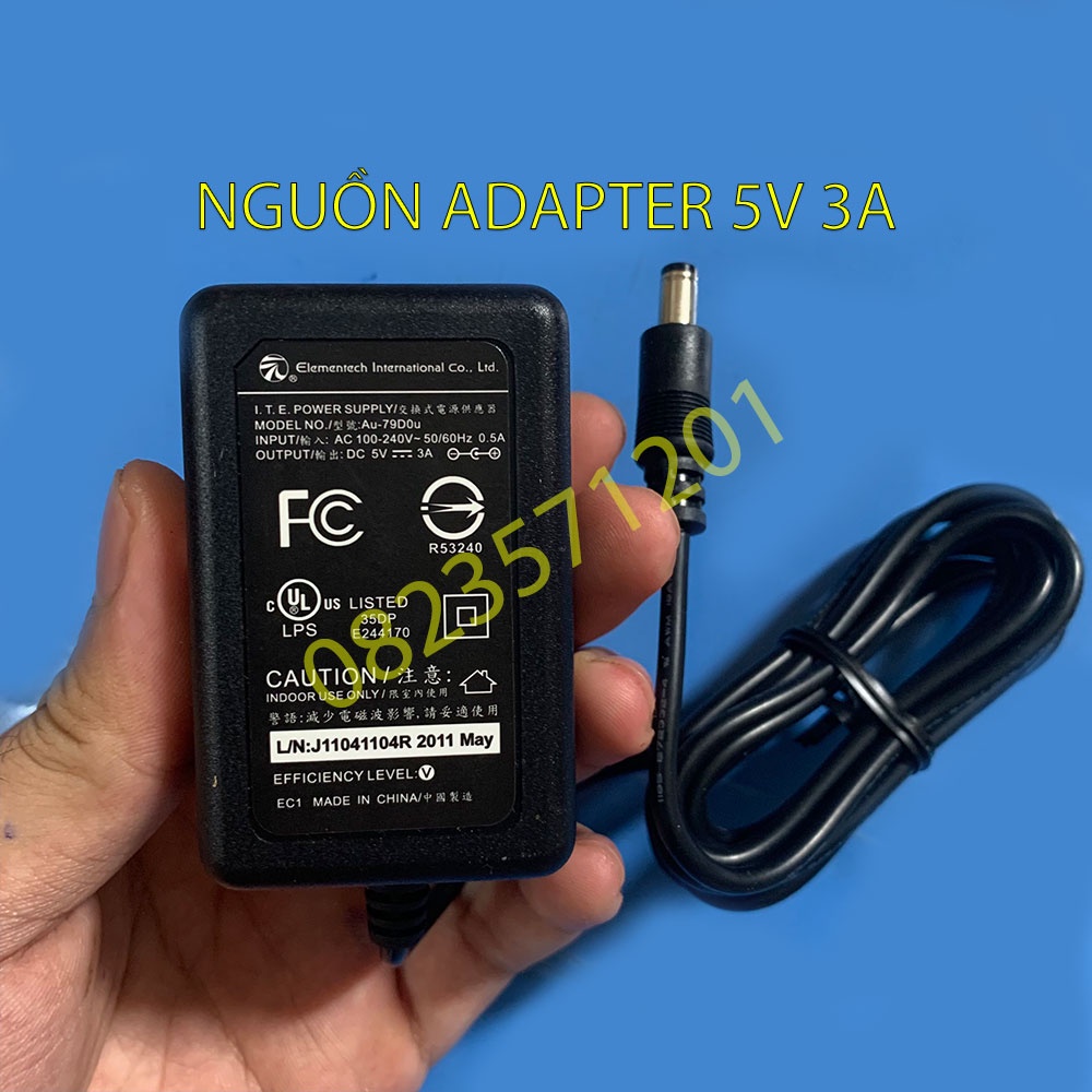 Nguồn adapter 5V 3A chân to cho TV box, camera wifi, led...