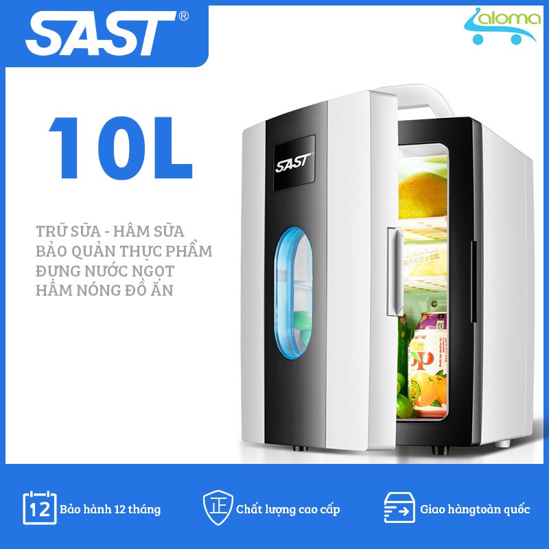 [BẢO HÀNH 12 THÁNG] TỦ LẠNH MINI 10 LÍT SAST ST10L VỚI 2 CHẾ ĐỘ LÀM LẠNH VÀ NÓNG NGUỒN ĐIỆN GIA ĐÌNH VÀ Ô TÔ