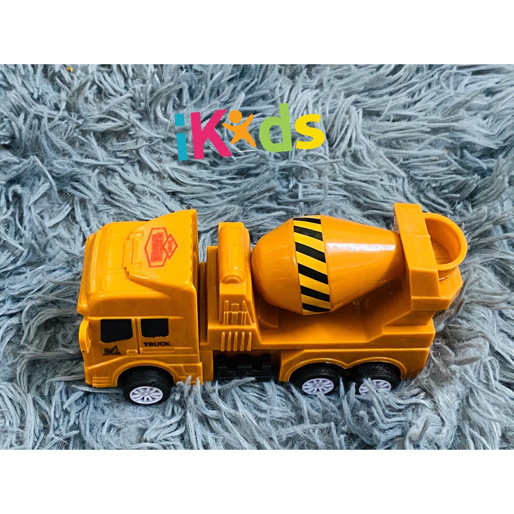 Bộ đồ chơi 4 xe công trình iKids Vietnam, máy xúc, xe tải, cần cẩu, xe trộn bê tông