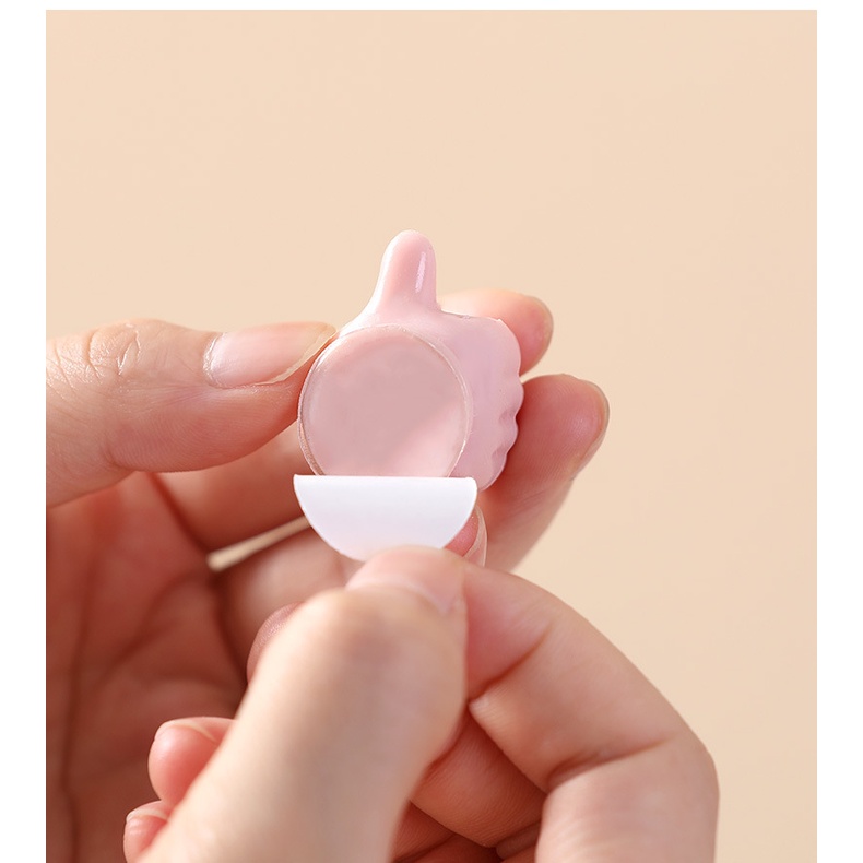 Giá Đỡ Cuộn Dây Cáp Dữ Liệu/Móc Treo Tường Bằng Silicon Mềm Hình Ngón Tay Sáng Tạo