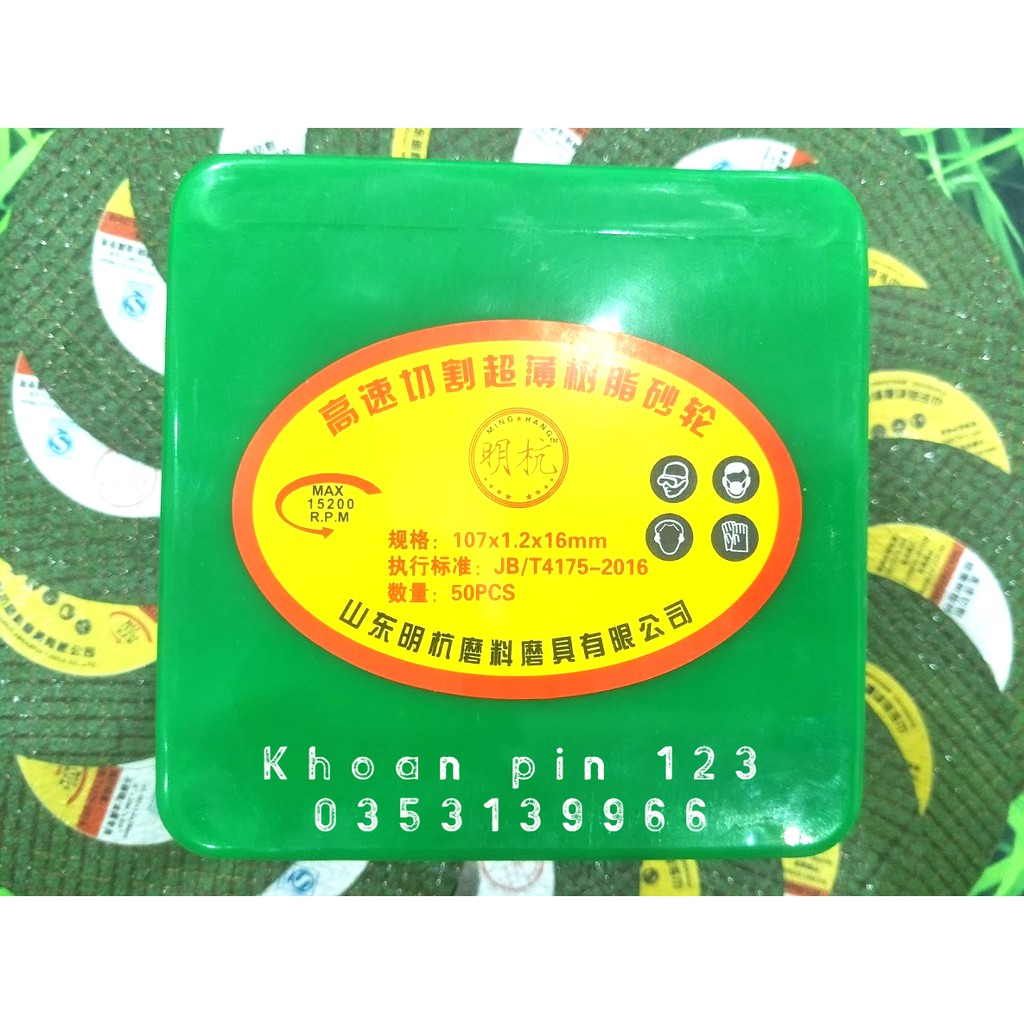 Combo hộp 50 Đĩa đá cắt, mài loại xịn size 107 x 1,2 x 16mm