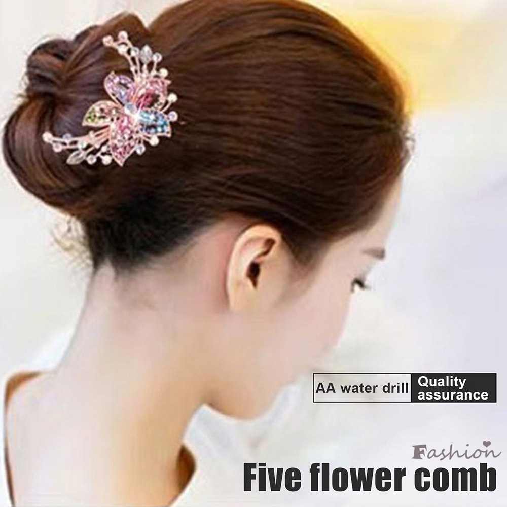 Lược Cài Tóc Đính Đá Trang Trí Cho Cô Dâu Kích Thước 8.50 * 7.00 * 1.00cm