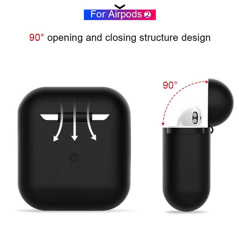 Vỏ bảo vệ hộp sạc tai nghe không dây bluetooth bằng silicon thích hợp cho Apple AirPods 2