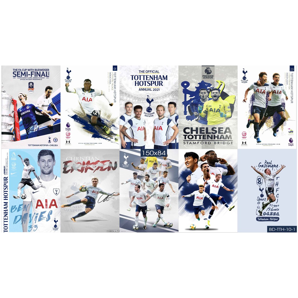 Combo Set 10 tờ Decal dán tường đội bóng Tottenham