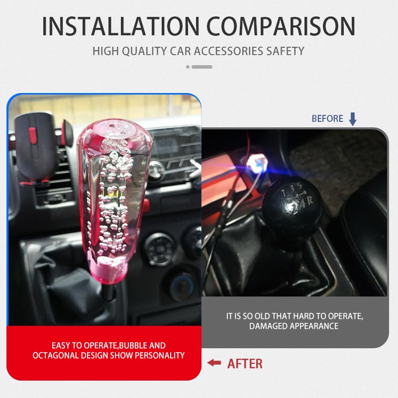 Núm Gạt Cần Số Xe Hơi Pha Lê Nhiều Màu Sắc Tự Động Thông Dụng 15CM