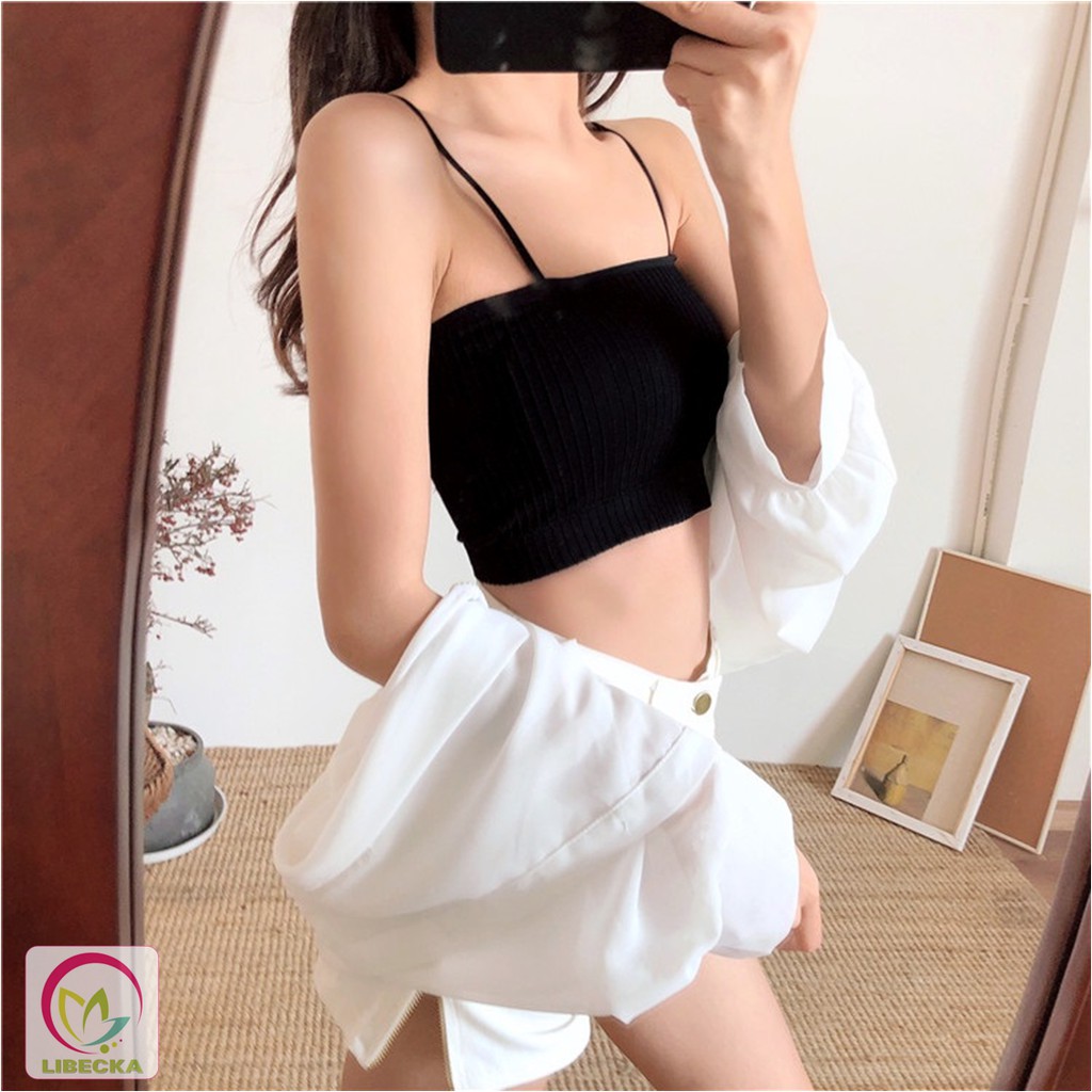 Áo bra nữ len gân tăm Hàn Quốc cao cấp đẹp quây ngang 2 dây chống tụt Sexy gợi cảm Siêu đẹp BONBIKINI