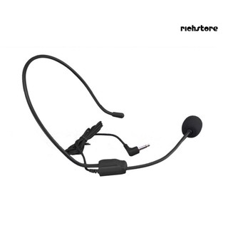 EJ_3.5mm Wired Headset Microphone Headworn Mic for Voice Amplifier Loudspeaker
